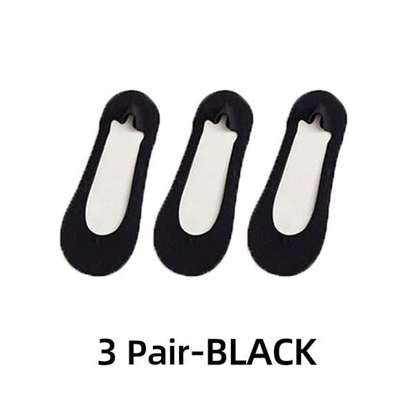 (❤Mother's Day Sale - Save 50% OFF) 3Pcs Invisible Non-slip Ice Silk Socks & Never Fall Off, 3 Pairs
