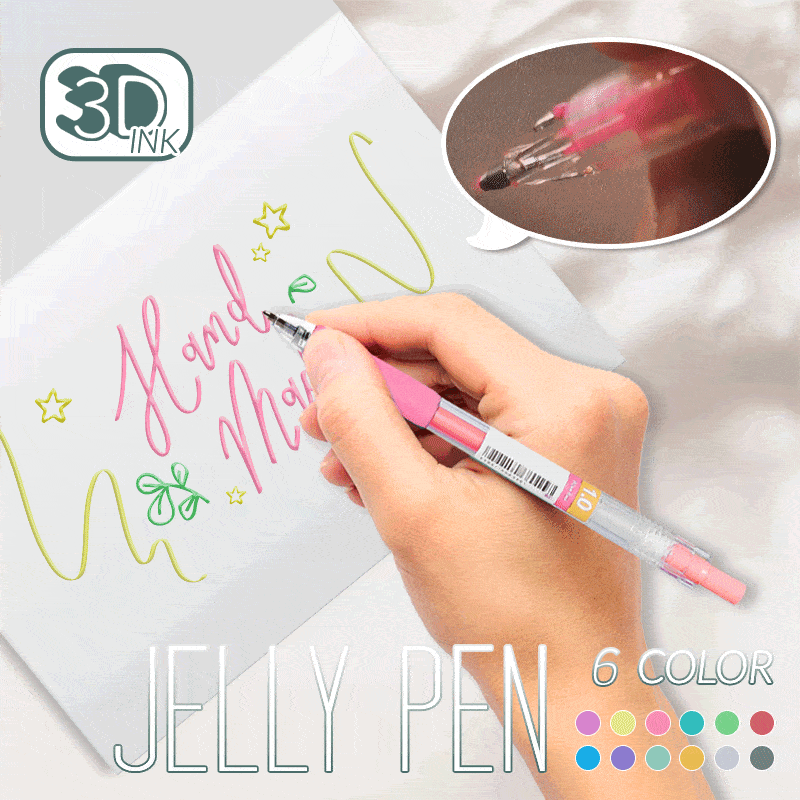 (🎄Christmas Hot Sale -48% OFF) 3D Jelly Pen (6PCS),Buy 4 Get Extra 20% OFF