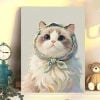 DIY Oil Painting Scarf Kitten Series（Solid wood frame）