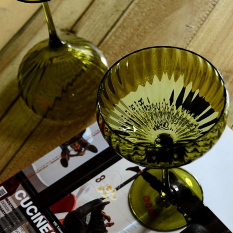 Vintage Green Coupe Goblet