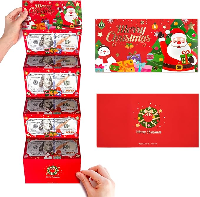 🎄Merry Christmas Money Holder Envelope🎁 A Perfect Christmas Gift with 6 Slots for Banknotes ✨99% of people will choose 10 pieces