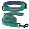 Personalized, Custom Engraved Leather Dog Collar & Leash Set