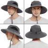 EINSKEY Unisex Sun Hat, Waterproof Wide Brim Bucket Hat Packable Boonie Hat for Fishing Hiking Gardening Safari Beach