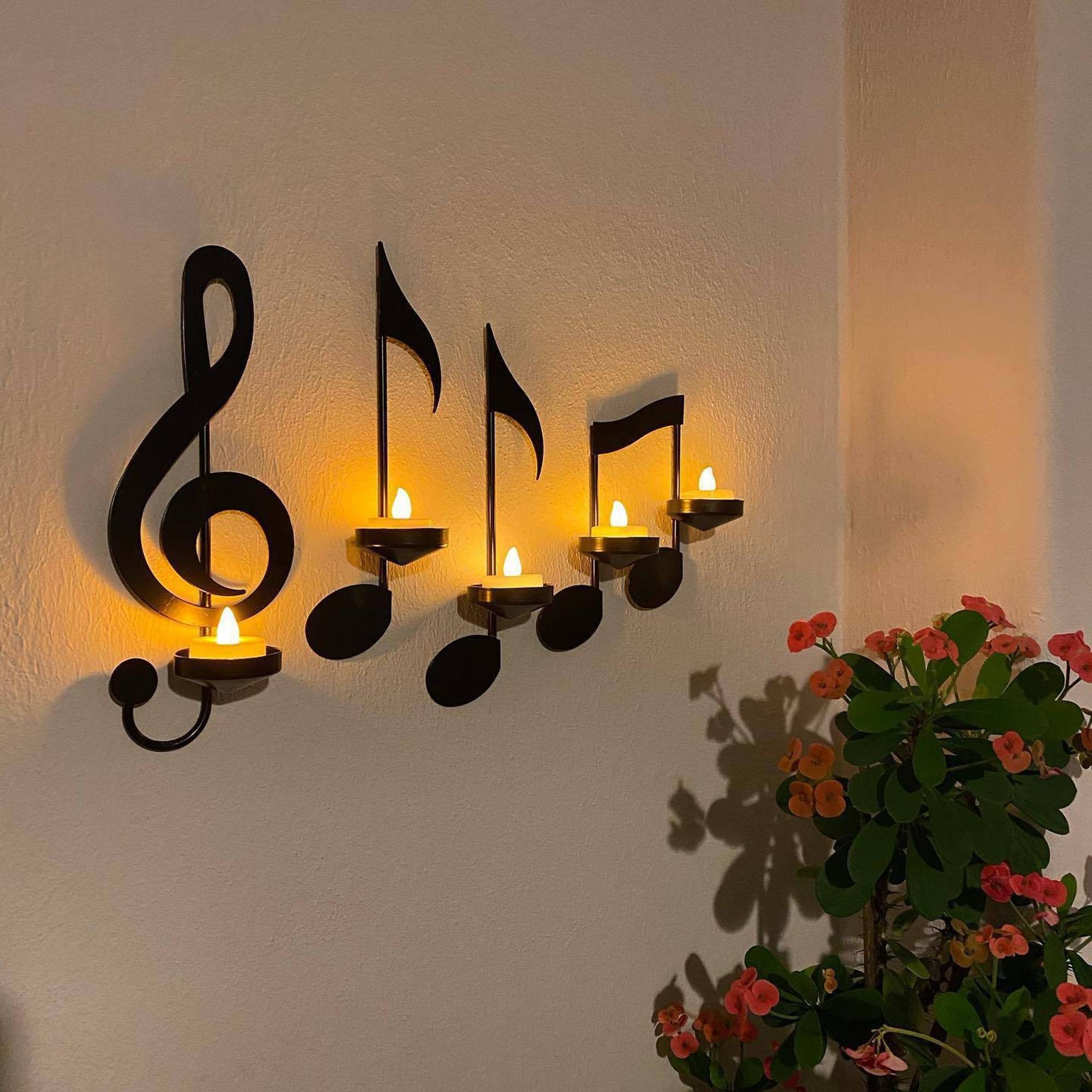 🎁LAST DAY 65% OFF🔥 Musical Notes Wall Candlestick Holders🔥Set of 4 Save 7$ & Free Shipping