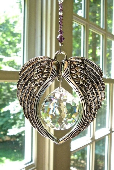 (🔥Last Day Sale-50% OFF)ANGEL WINGS Crystal and Pewter Wings Suncatcher.