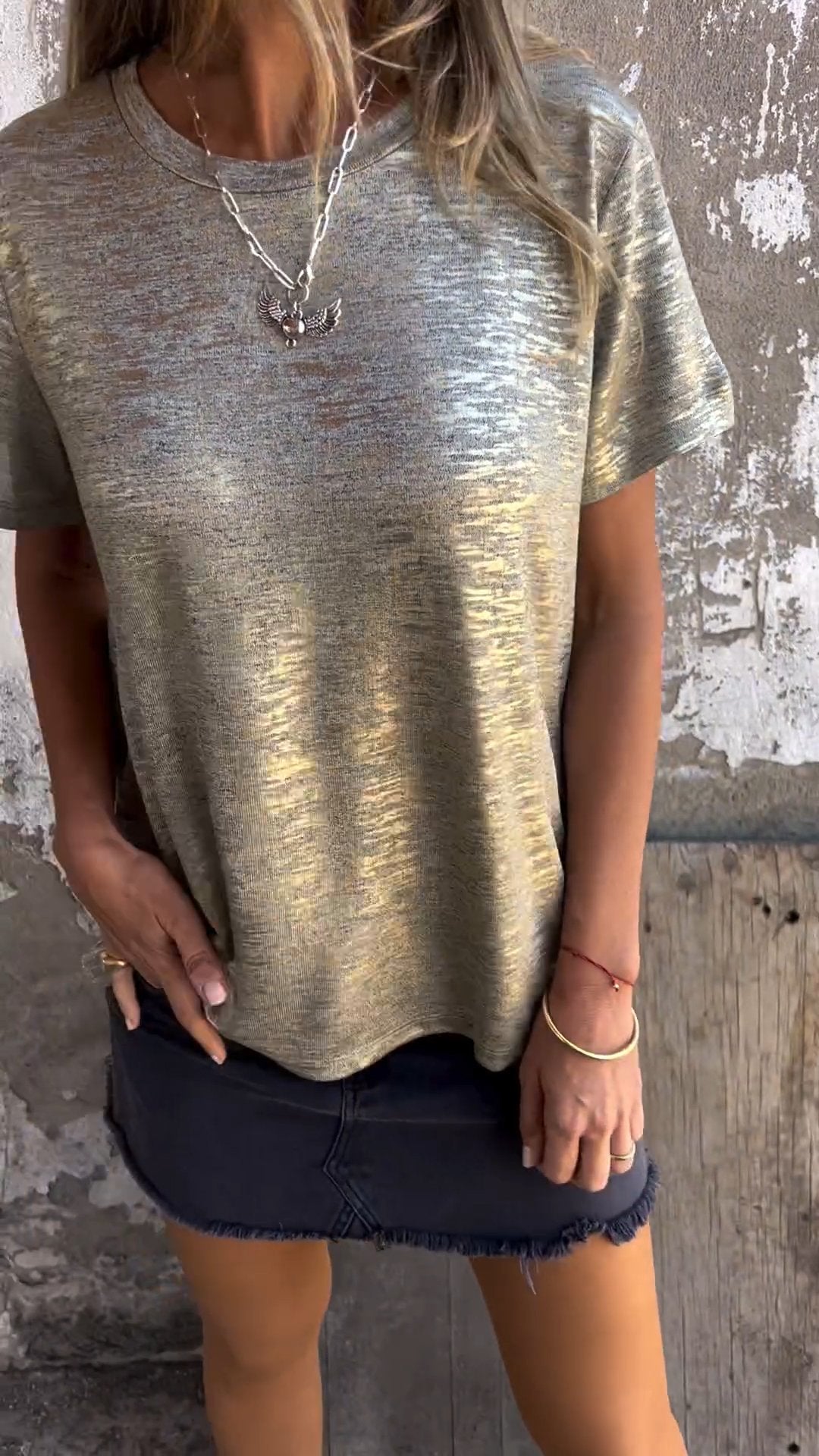 Stamping Short-sleeved T-shirt