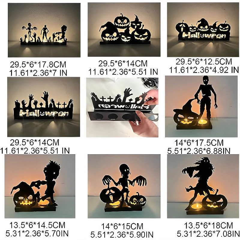 Funny Shadow Stand - Halloween Metal Candle Holder