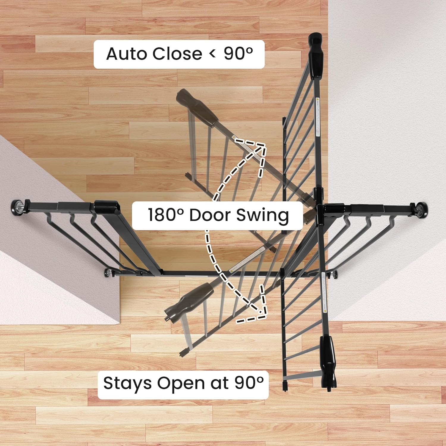 BalanceFrom Easy Walk-Thru Safety Gate for Doorways and Stairways with Auto-Close/Hold-Open Features, 30-Inch Tall, Fits 29.1 - 33.8 Inch Openings, Graphite