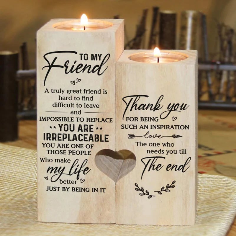 Smile A Lot More -Wooden Candle Holder