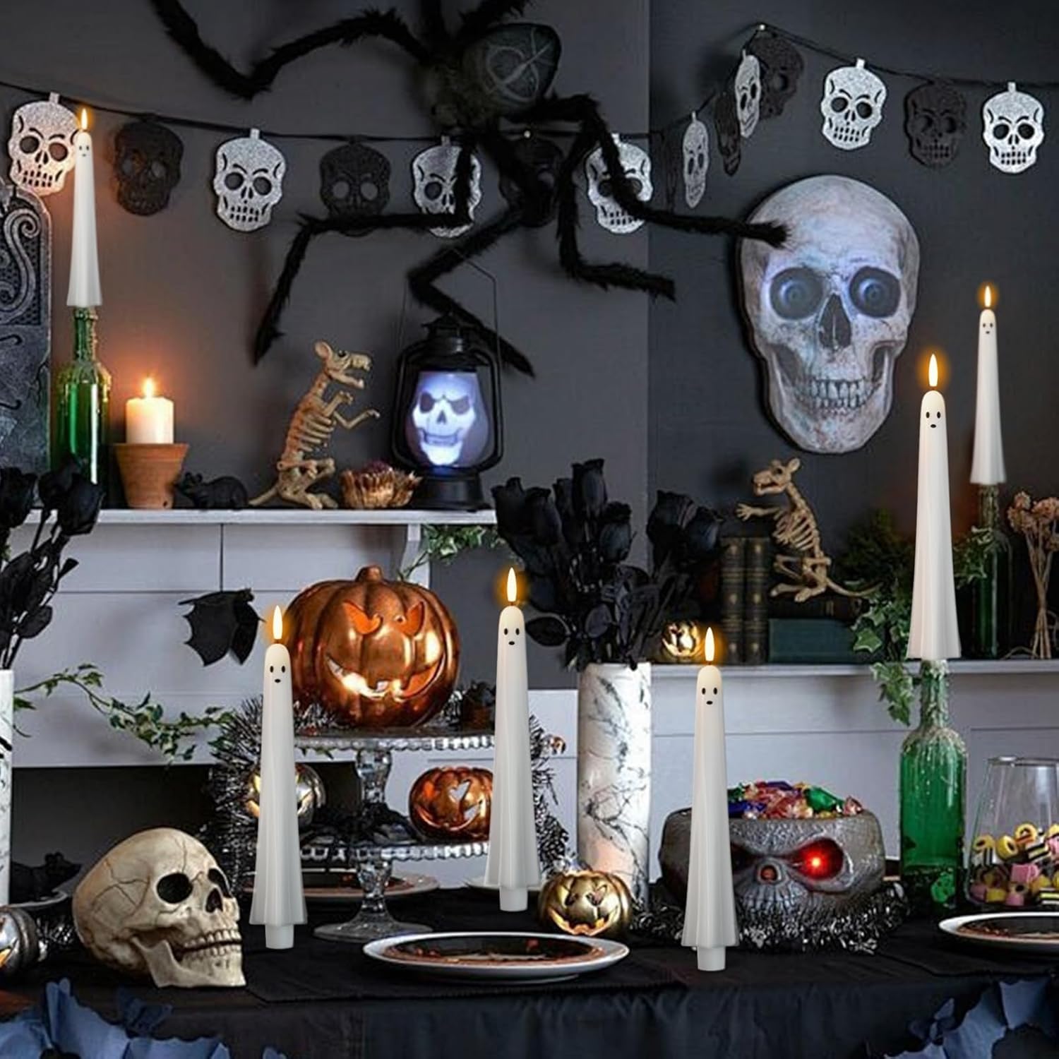 🎁TikTok Last Day Sale - 70% OFF👻Ghost Flameless Taper Candles with Remote and Timer