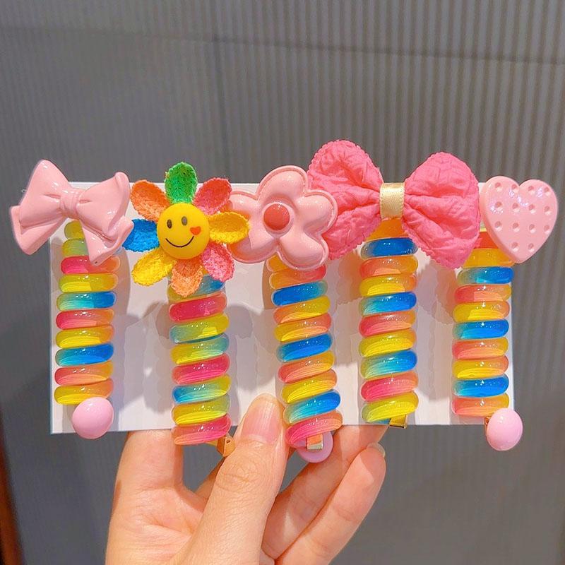 Colorful Telephone Wire Hair Bands for Kids