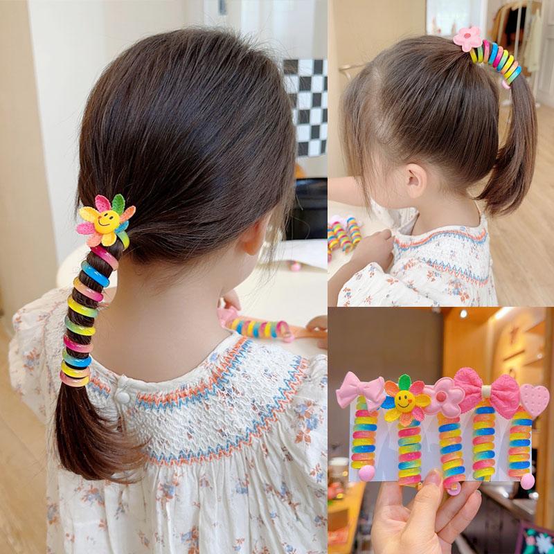 Colorful Telephone Wire Hair Bands for Kids - minkakaka