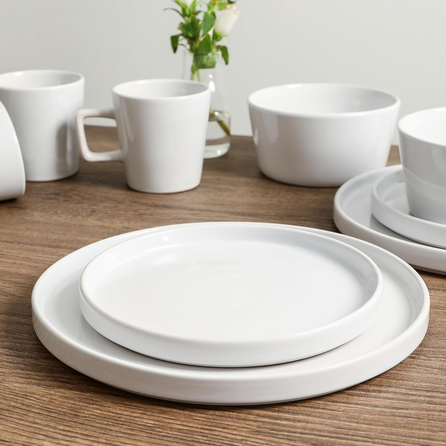 Stone Lain Coupe Dinnerware Set, Service For 4, Black Matte