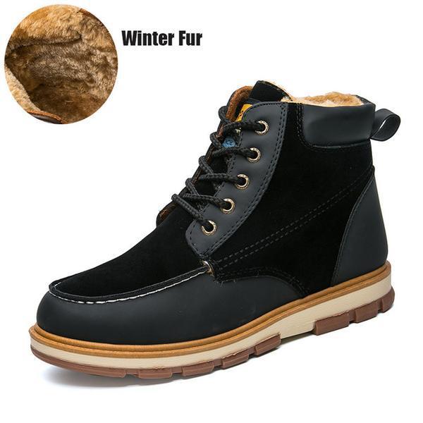 Winter Split Leather Warm Men Snow Boots