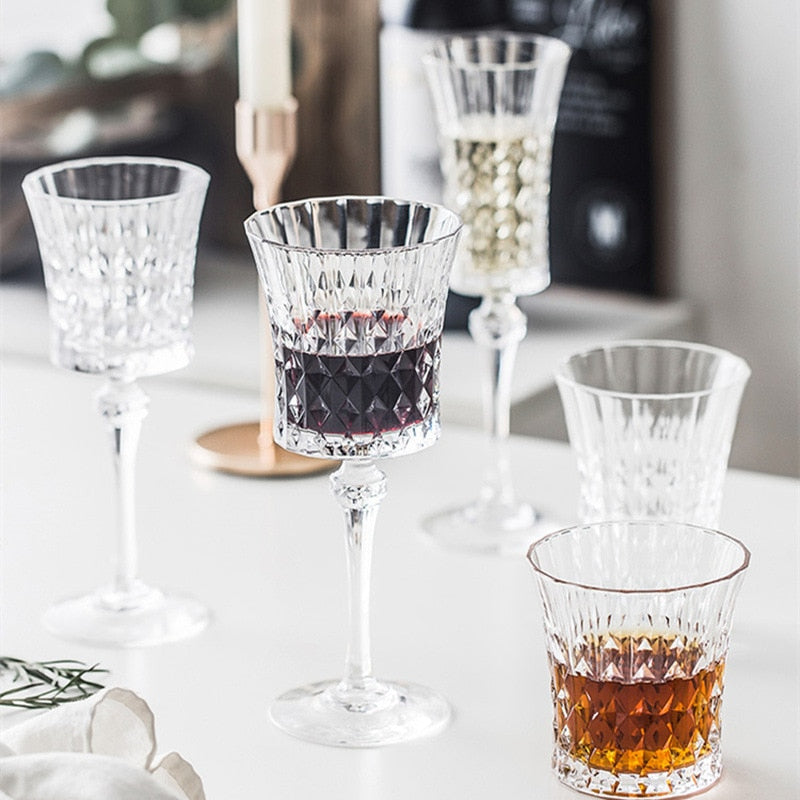 Serene Soirée Diamond Wine Glasses