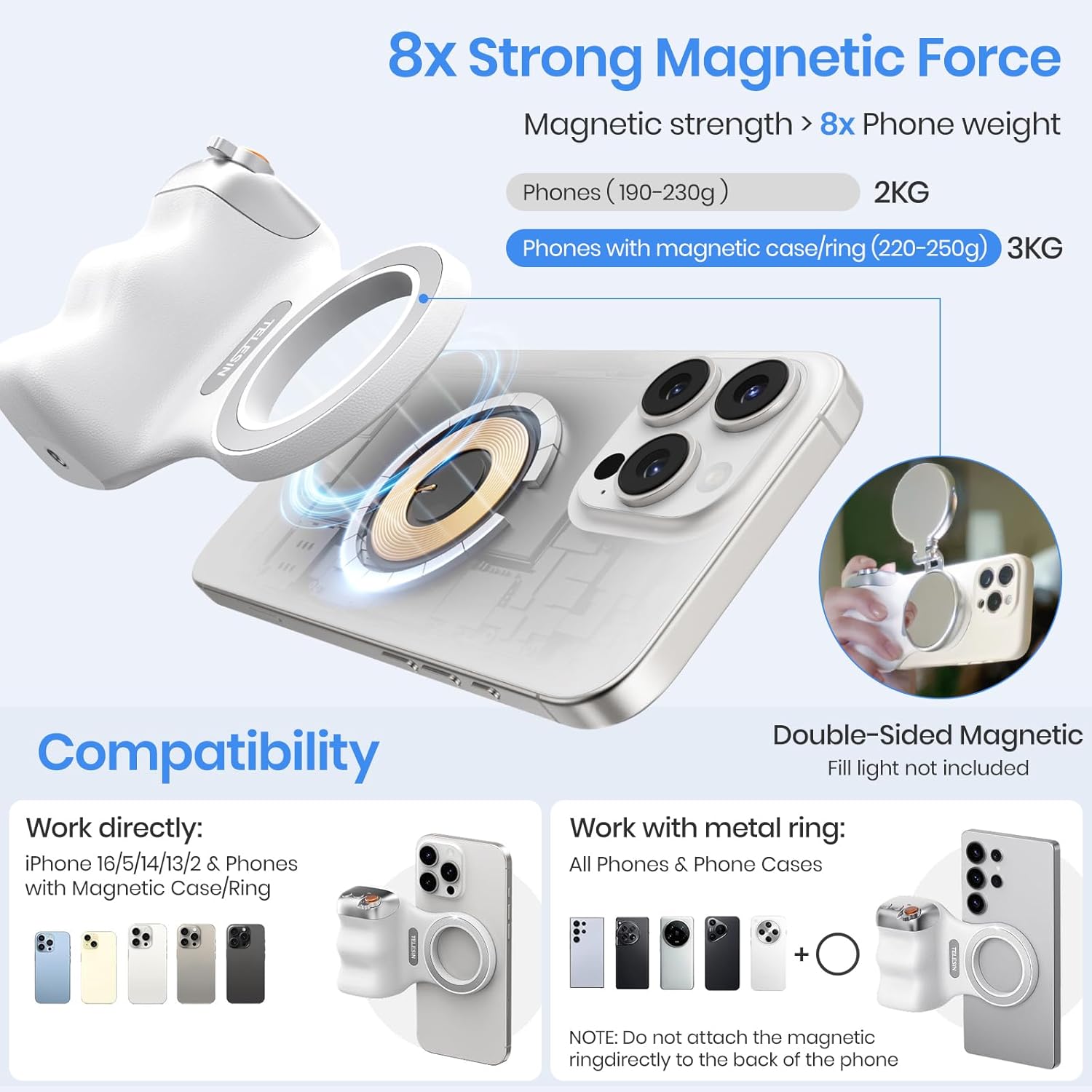 🎁TikTok Last Day Sale - 70% OFF🎉Magnetic Phone Camera Selfie Grip with Wireless Shutter Button