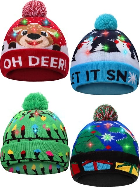 🎁2023 Early Christmas Sale 49% OFF- Christmas LED Light Knitted Beanies