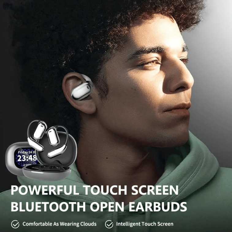 True Powerful Bluetooth 5.4 Open Ear Earbuds, IPX5 Waterproof