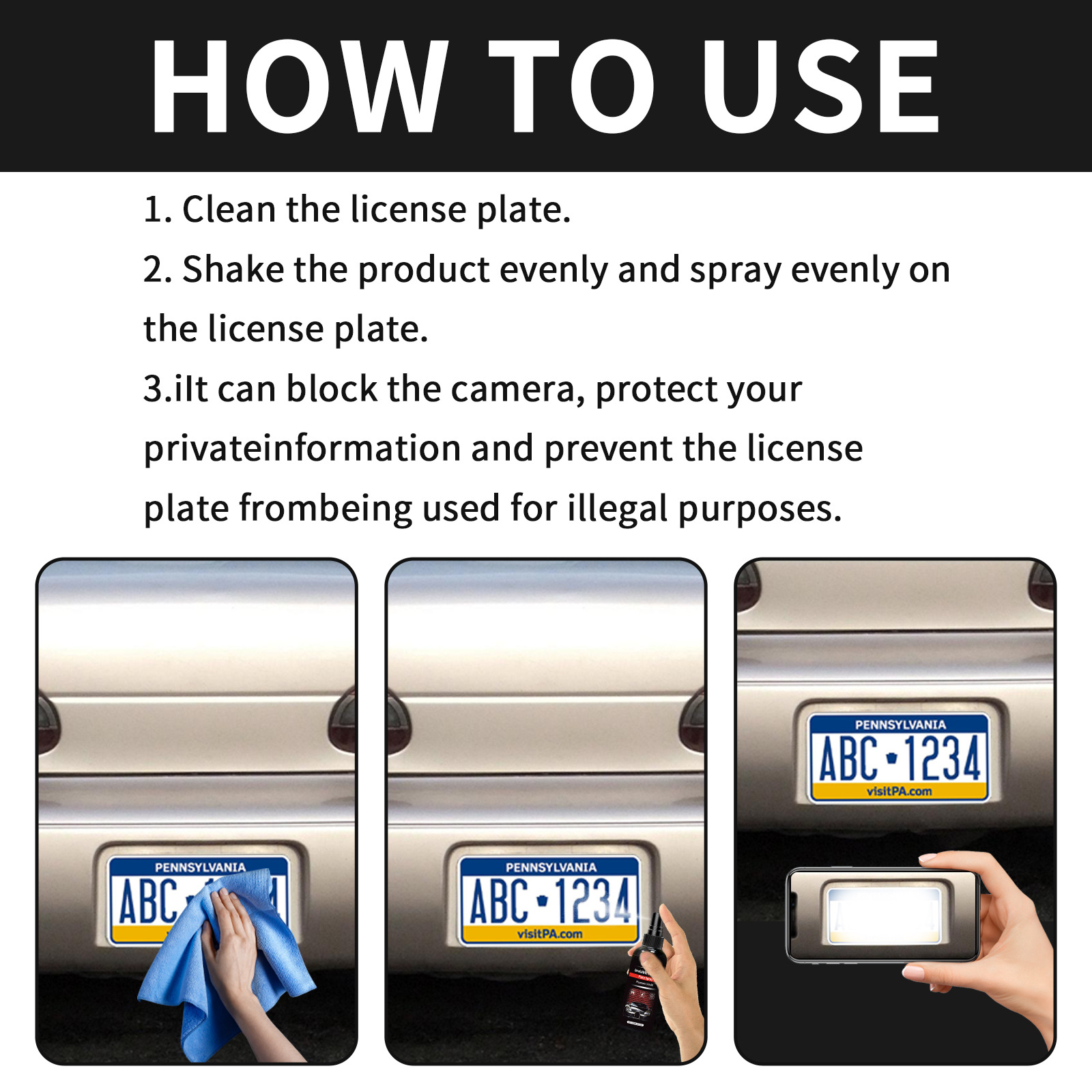 💥Last Day 49% OFF - Invisible License Plate Spray