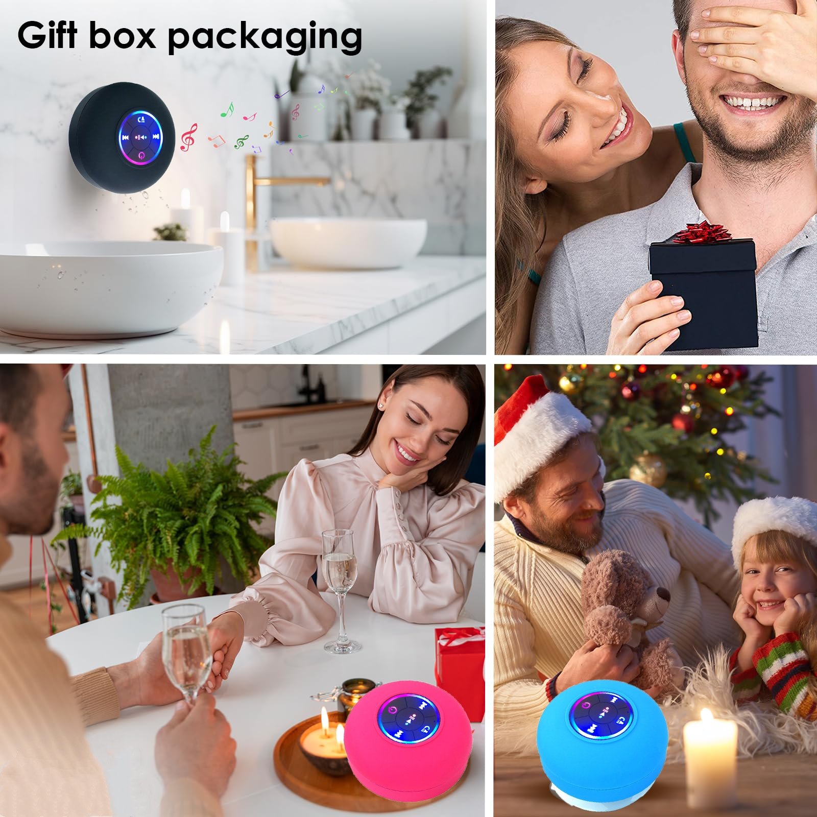 Christmas Pre-sale SAVE 49%🎄Bathroom Waterproof Wireless Bluetooth Speakers with LED Light