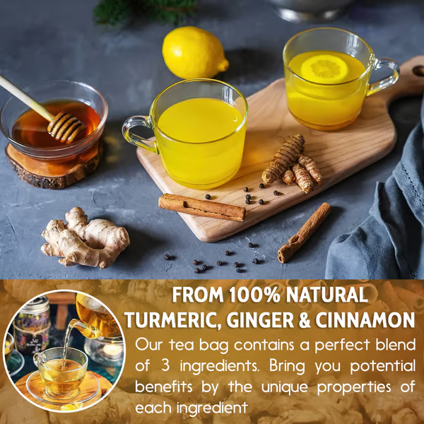 100% Natural Turmeric Ginger Cinnamon Tea