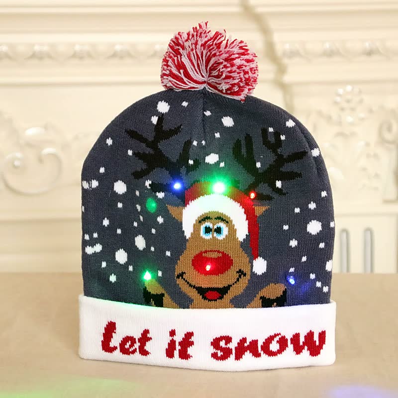 (🎄🎅 Christmas Early Special Offer -50% OFF) 🎅Christmas Colorful Glowing Knitted Hats, Buy 3 Free Shipping