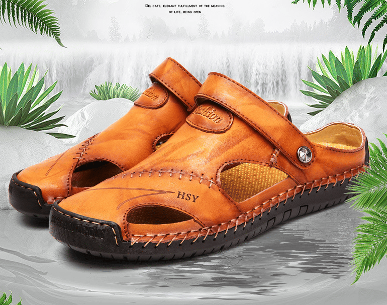 🔥Last Day 49% OFF -Large Size Soft Leather Men's Breathable Outdoor Sandals(Buy 2 Free Shipping)