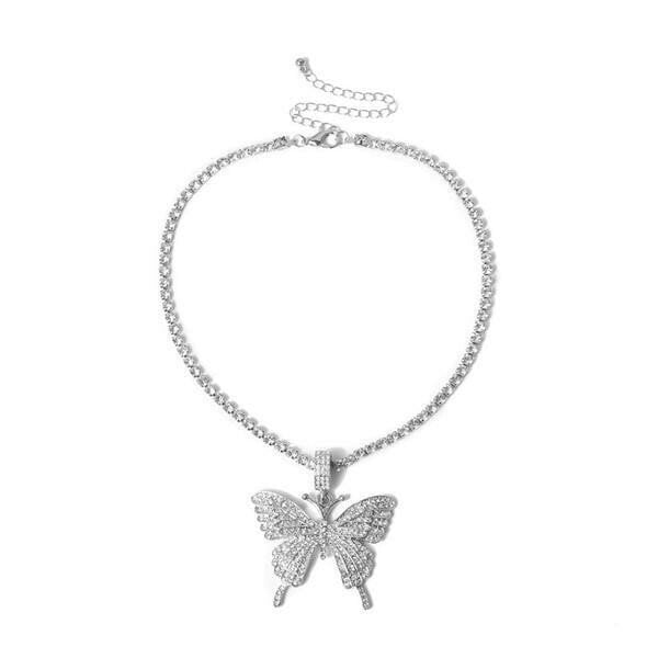 LAST DAY 50%OFF - BUTTERFLY CRYSTAL PENDANT NECKLACE
