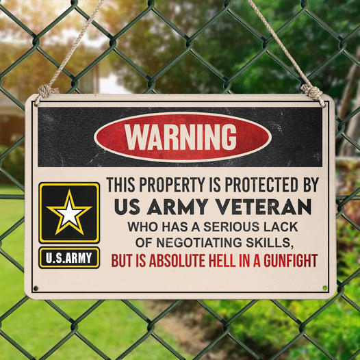🔥Handmade Security Sign This property is protected by a Veteran-Buy 2 Get Free shipping
