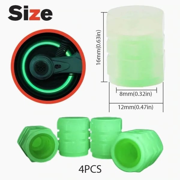 🔥Last Day 50% OFF🔥UNIVERSAL FLUORESCENT CAR TIRE VALVE CAPS 4PCS