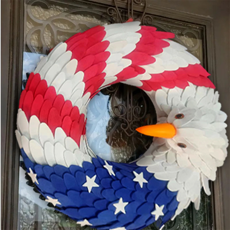 🦅 Beautifully handmade American Eagle Patriot Wreath!