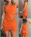 BTFBM Women 2024 Summer Sleeveless Tank Dresses Crew Neck Slim Fit Short Casual Ruched Bodycon Party Club Mini Dress