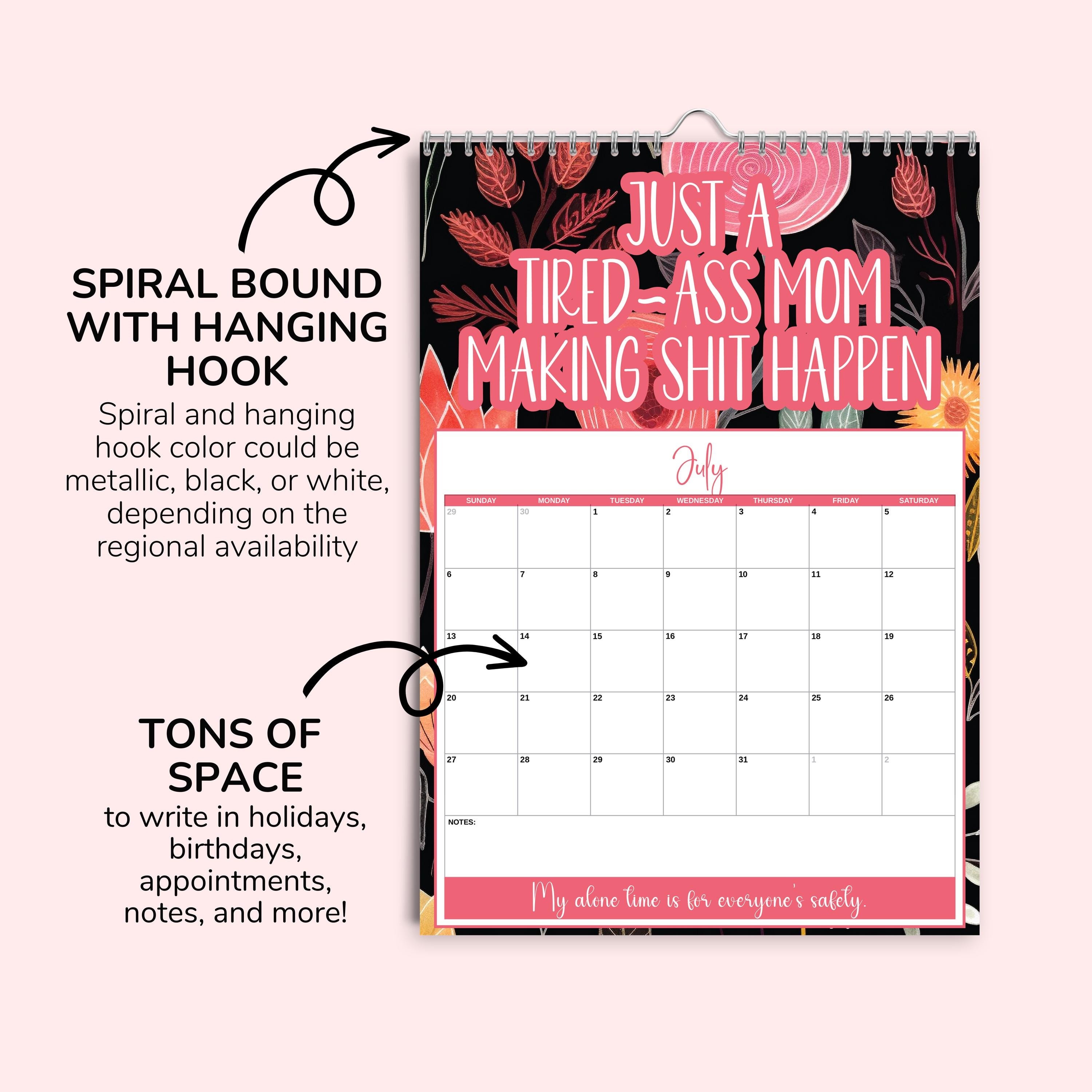 2025 Sweary Calendar for Tired-Ass Moms | Funny Adult Calendar