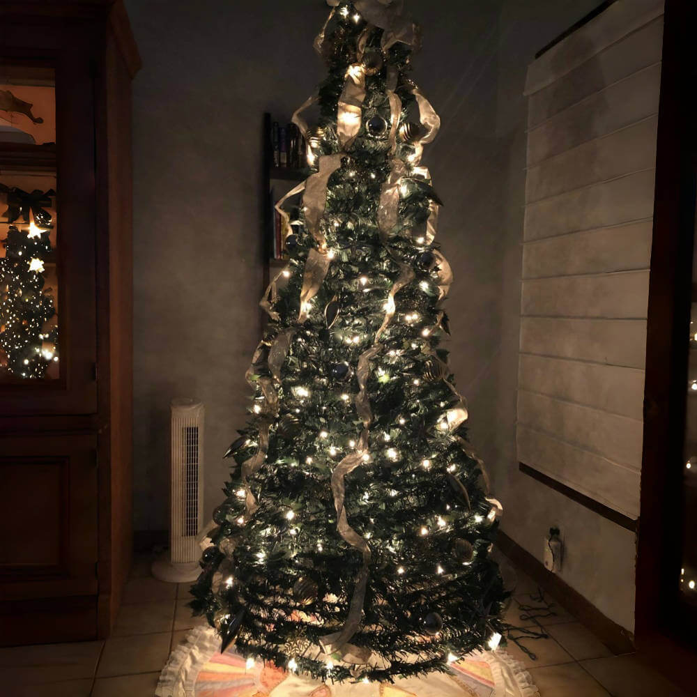 🔥Limited-time flash sale🔥-🎄Folding Gold & Silver Christmas LED Tree