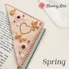 Bloomy Line - Personalized Hand Embroidered Corner Bookmark