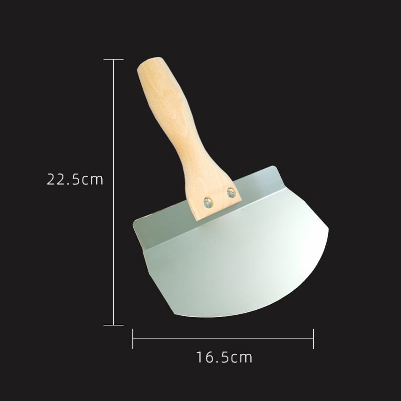 (🔥Last Day Promotions Save 50% OFF) Stainless Steel Curved Plaster Spatula with Wooden Handle
