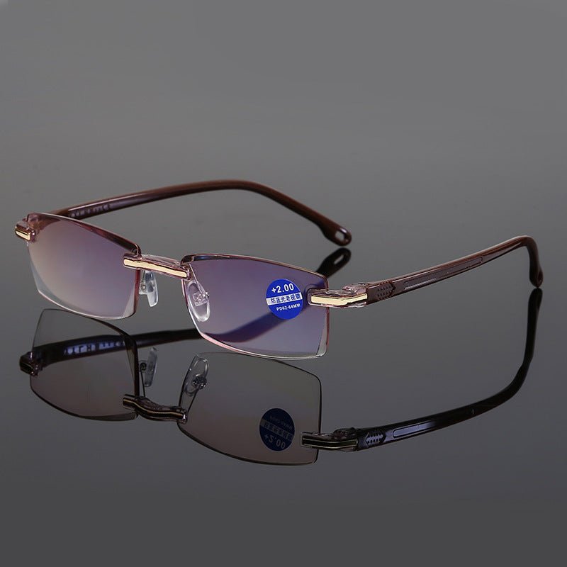 Sapphire high hardness anti blue light intelligent dual focus reading glasses