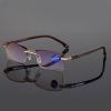 Sapphire high hardness anti blue light intelligent dual focus reading glasses