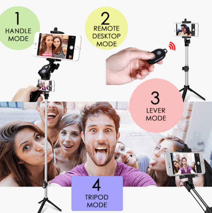 4 in 1 Mini Selfie Stick with Remote