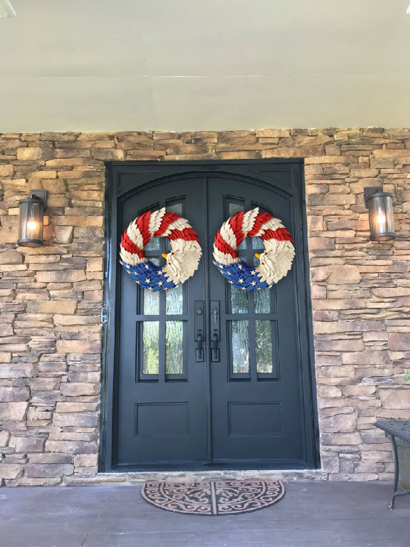 🦅 Beautifully handmade American Eagle Patriot Wreath!