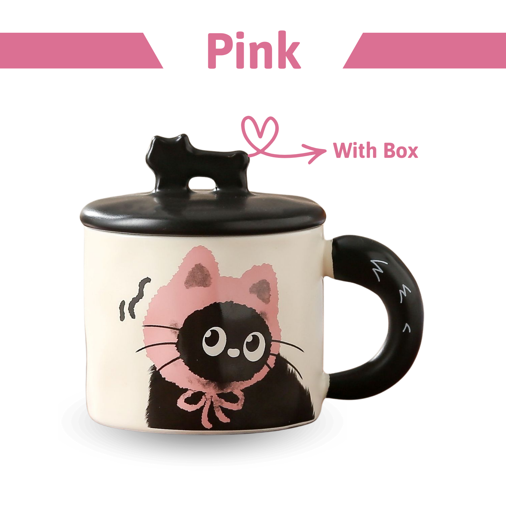 Happy Black Cat Ceramic Mug