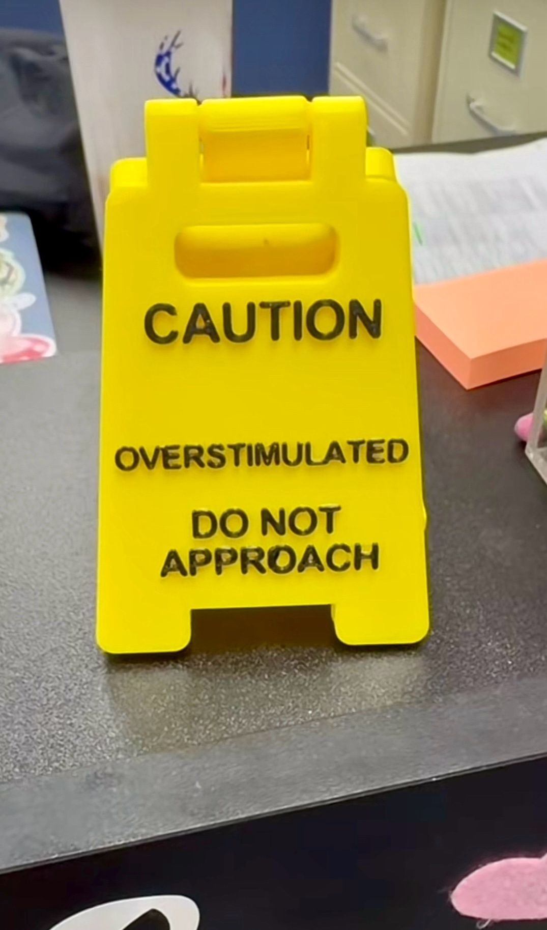 🚨Caution Overstimulated Desk Sign – Promote Calm and Awareness in Any Space! ✨