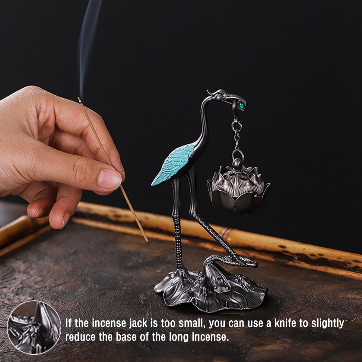 🍀Auspicious Crane Incense Burner-Free 42 pcs of incense