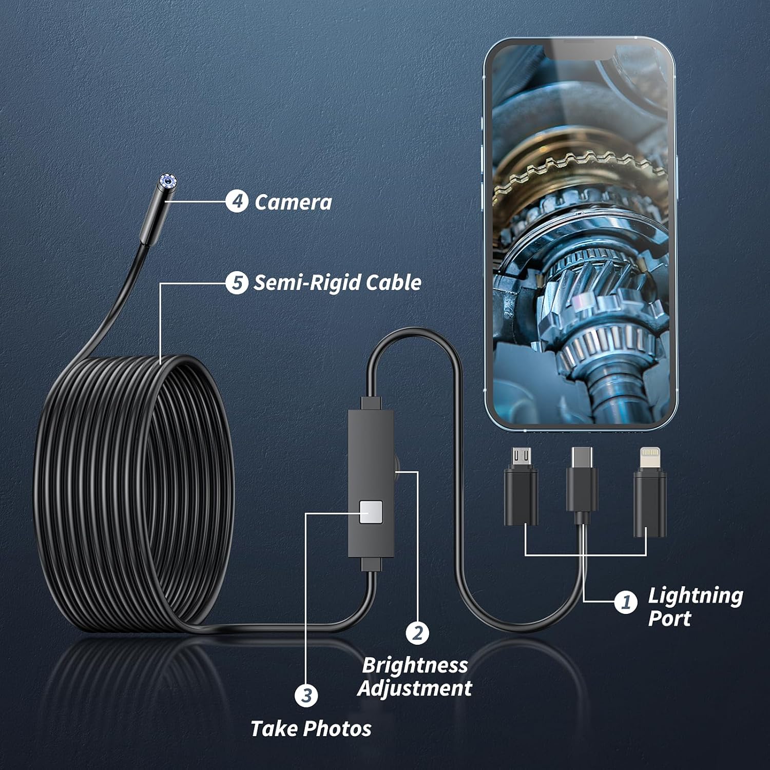🎁TikTok Last Day Sale - 70% OFF🎉 Plug-and-Play Endoscope Camera –🔎 Compatible with Android & iPhone & ipad for Direct Connection