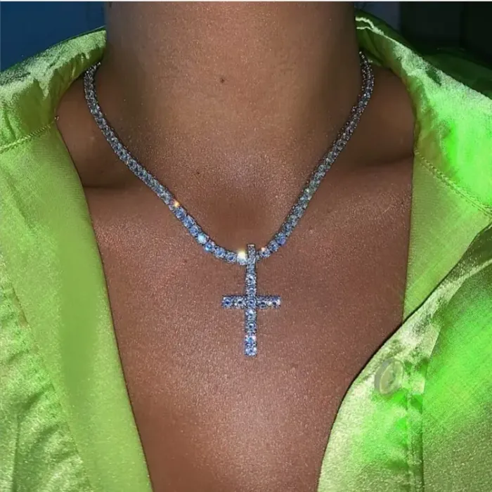 🔥Last Day Promotion - 50% OFF🎁Moissanite Cross Necklace for Men&Women