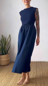 Women's V-neck Sleeveless Stitching A-line Casual Dress