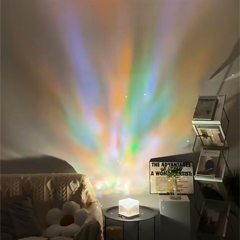 16 Color Crystal Table Lamp LED Dynamic Water Ripple Projector Night Light