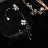 Vintage Crystal Butterfly Flower Ear Cuffs 2pcs Non-Pierced Sparkling Iced Out Rhinestone Butterfly Cartilage Climber Ear Wrap Prom Party Festival Ear Jewelry for Women