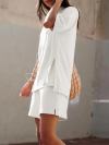 🔥Women's Casual Solid Color Suit with Slit Top and Shorts