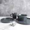 Stone Lain Coupe Dinnerware Set, Service For 4, Black Matte